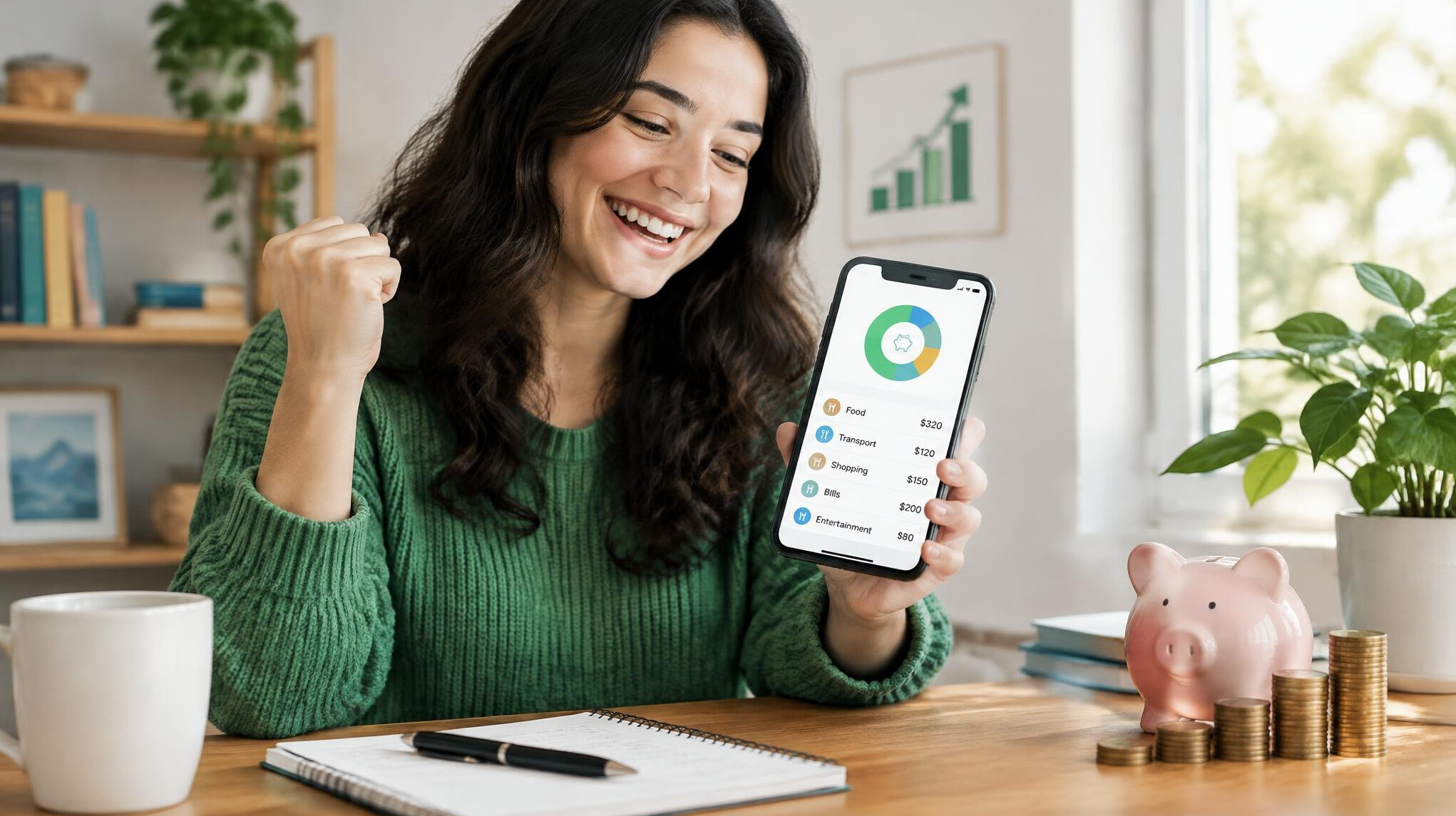 person smiling with financial success